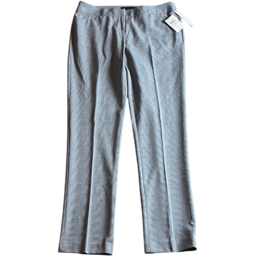 Amanda & Chelsea Trousers Contemporary Fit Narrow Leg LowRise Gray Plaid NWT - 6